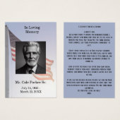 Beerdigung American Flag Militärische Gebetskarte (Vorne & Hinten)