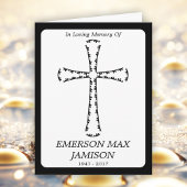 Beerdigung Ankündigung : elegantes Kreuz