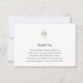 Beerdigung Aquarellgrün Danke Notiz Karte (Vorderseite)