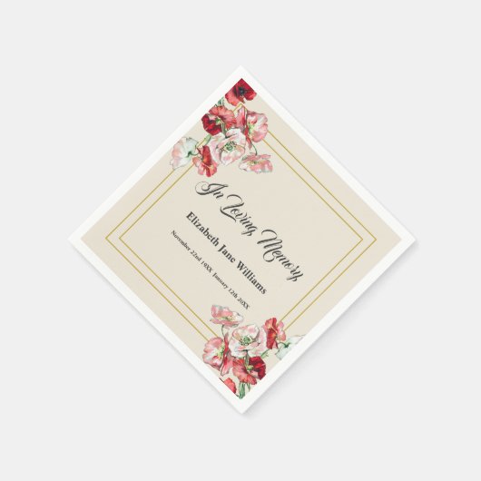 Beerdigung | Aquarellmücken Serviette (Ecke)