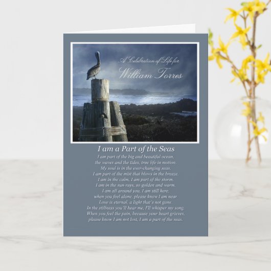 Beerdigung auf See, Seemeißung des Lebens Einladun Karte (Gelbe Blume)