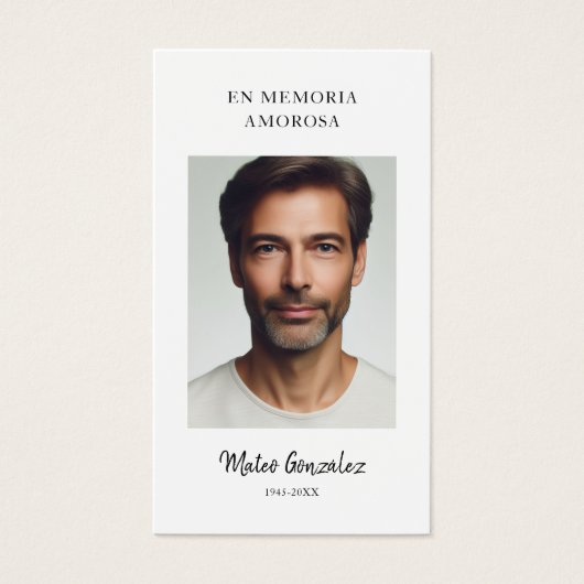 Beerdigung auf Spanisch | En Memoria Foto (Vorderseite)