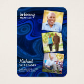 Beerdigung aus blauem Marmor 3 Foto Gedenkkarte (Vorderseite)