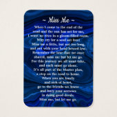 Beerdigung aus blauem Marmor 3 Foto Gedenkkarte (Rückseite)