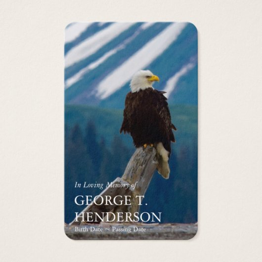 Beerdigung Bald Eagle Gedenkstätte Gebet Sympathek (Vorderseite)