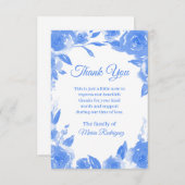 Beerdigung Beileid Danke Blue Floral (Vorne/Hinten)