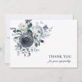 Beerdigung Beileid Danke Blue Watercolor Floral (Vorderseite)