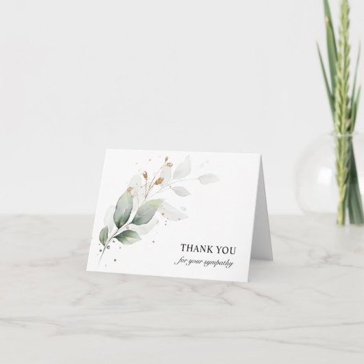 Beerdigung Beileid Danke Botanical Foliage Green (Vorderseite)