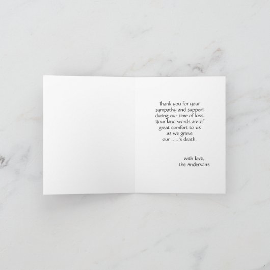 Beerdigung Beileid Danke Karte (Innenseite)