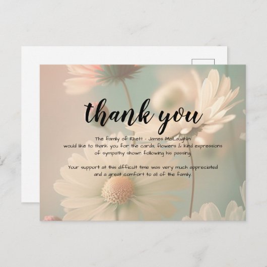 Beerdigung Beileid Danke Karte (Vorne/Hinten)