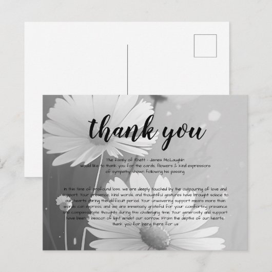 Beerdigung Beileid Danke Karte (Vorne/Hinten)