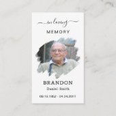 Beerdigung Beileid Foto Gedenkkarte Visitenkarte (Vorderseite)