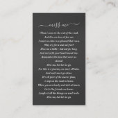 Beerdigung Beileid Foto Gedenkkarte Visitenkarte (Rückseite)