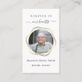 Beerdigung Beileid Foto Gedenkkarte Visitenkarte (Vorderseite)