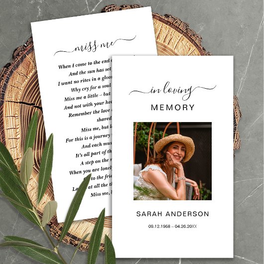 Beerdigung Beileid Foto Gedenkkarte Visitenkarte