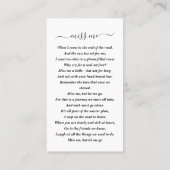 Beerdigung Beileid Foto Gedenkkarte Visitenkarte (Rückseite)