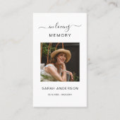 Beerdigung Beileid Foto Gedenkkarte Visitenkarte (Vorderseite)