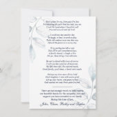 Beerdigung Beileid Gedicht Gebet Danke | Blau (Rückseite)