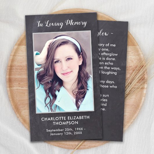 Beerdigung Beileid Memorial Gebet-Karte Foto Versp Telefonnummerkarte