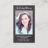 Beerdigung Beileid Memorial Gebet-Karte Foto Versp Telefonnummerkarte (Vorderseite)