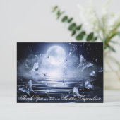 Beerdigung Beileid Mitternacht Blue Butterfly FOTO Dankeskarte (Stehend Vorderseite)