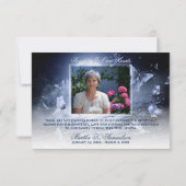 Beerdigung Beileid Mitternacht Blue Butterfly FOTO Dankeskarte (Rückseite)