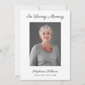 Beerdigung Beileid Vielen Dank Foto-Karte Einladung (Rückseite)