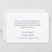 Beerdigung Beileid Vielen Dank Rose Aquarell Flora Dankeskarte (Rückseite)