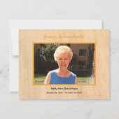 Beerdigung Beileid Vielen Dank Sunflower Rustic Th Mitteilungskarte (Rückseite)