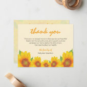 Beerdigung Beileid Vielen Dank Sunflower Theme Car Mitteilungskarte (Vorderseite/Rückseite Beispiel)