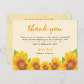 Beerdigung Beileid Vielen Dank Sunflower Theme Car Mitteilungskarte (Vorne/Hinten)