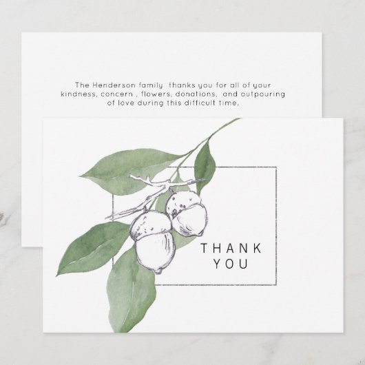 Beerdigung Bereavement Fall AcornsVielen Dank Dankeskarte (Vorne/Hinten)