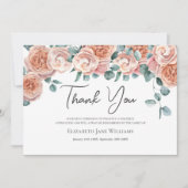 Beerdigung Bereavement Peach-Rose Dankeskarte (Vorderseite)