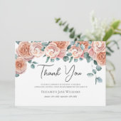 Beerdigung Bereavement Peach-Rose Dankeskarte (Stehend Vorderseite)