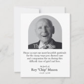 Beerdigung Bereavement Schwarz-Weiß Dankeschön Kar Dankeskarte (Vorderseite)