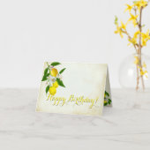 Beerdigung Birthday Wasserfarben Zitronen und Blum Karte (Gelbe Blume)