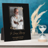 Beerdigung Black Fake Golden Branches Foto Erinner Fotoplatte (Seite)