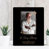 Beerdigung Black Fake Golden Branches Foto Erinner Fotoplatte