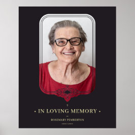 Beerdigung Black Filigree Ornamental Geblüht Foto Poster