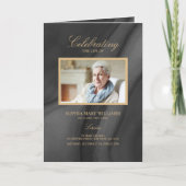 Beerdigung Black & Gold Calligrafy |Memorial-Progr Programm (Vorderseite)