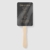 Beerdigung Black & Gold Kalligrafie Set der Fans Fächer (Rückseite)