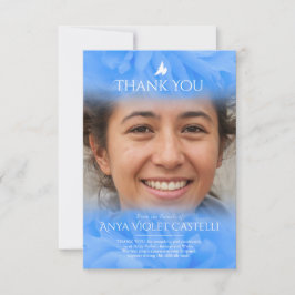 Beerdigung Blau weiche Rose Foto Familie danke Kar