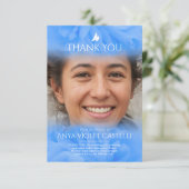 Beerdigung Blau weiche Rose Foto Familie danke Kar (Stehend Vorderseite)