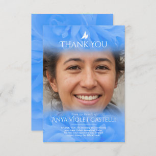 Beerdigung Blau weiche Rose Foto Familie danke Kar