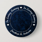 Beerdigung Blue Marble Love Memory Foto Memorial Button (Vorderseite)