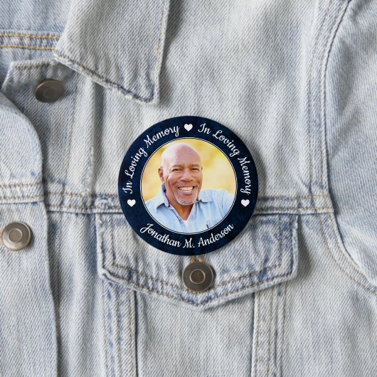 Beerdigung Blue Marble Love Memory Foto Memorial Button (Beispiel)