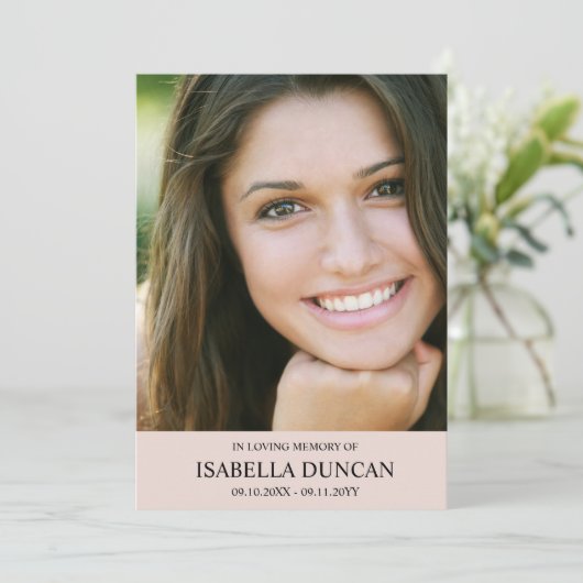 Beerdigung | Blüte | In Love Memory Foto (Stehend Vorderseite)