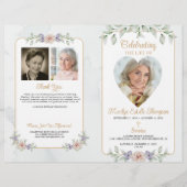 Beerdigung Botanisches Blumenherz 4 Fotos Programm (Vorderseite)