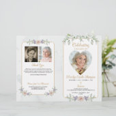 Beerdigung Botanisches Blumenherz 4 Fotos Programm (Stehend Vorderseite)