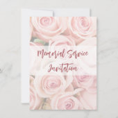 Beerdigung - Bouquet mit weichen rosa Rosen Einladung (Rückseite)